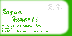 rozsa hamerli business card
