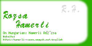 rozsa hamerli business card